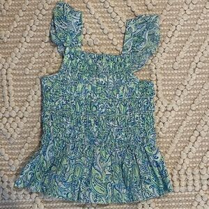Crewcuts Blue and Green Paisley Tank Top